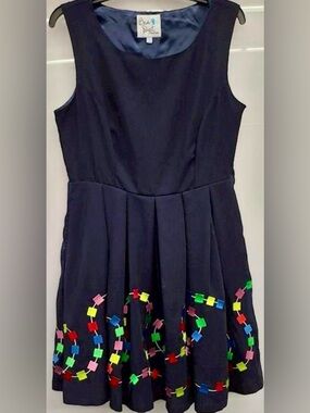 Bea and Dot by Modcloth Navy Sleeveless Dress with embroidery